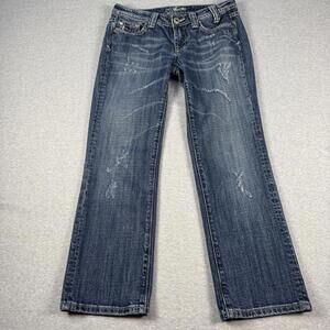 Miss Me Women's Distressed Blue Denim Jeans Size 27
